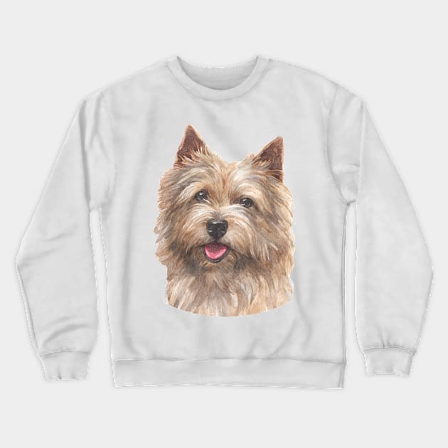 Norwich Terrier Watercolor Art Crewneck Sweatshirt by doglovershirts